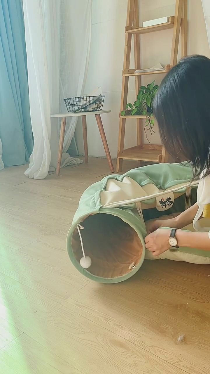Collapsible Cat Tunnel – Durable & Washable Pet Play Tunnel for Cats – Compact Interactive Toy for Indoor Play & Exploration, 45x50x22cm